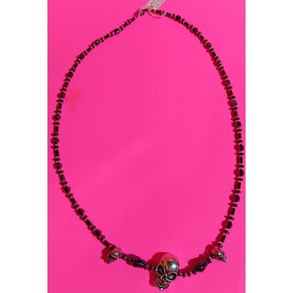 Womens Necklace Hematite And Glass Seed Beads Jewelry 24.5 In Handmade - Picture 1 of 4